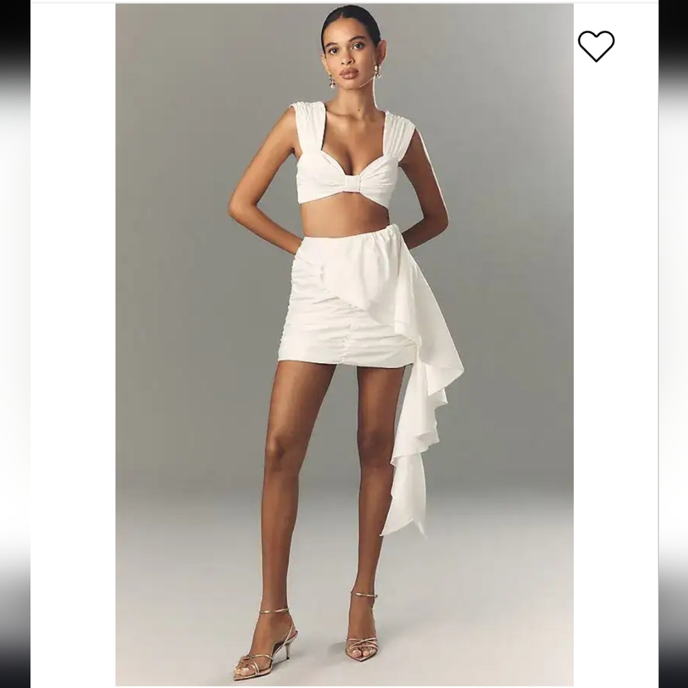 Elliatt Serena White Ruffle Mini‎ Skirt